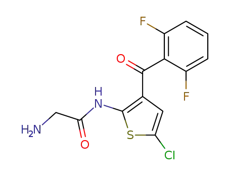 Molecular Structure of 40017-98-9 (2-Amino-N-[5-chloro-3-(2,6-difluoro-benzoyl)-thiophen-2-yl]-acetamide)