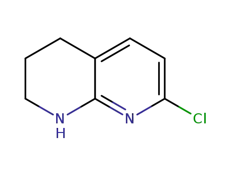 Molecular Structure of 1303588-27-3 (7-Chloro-1,2,3,4-tetrahydro-[1,8]naphthyridine)