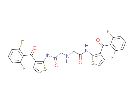 Molecular Structure of 75473-30-2 (N-[3-(2,6-Difluoro-benzoyl)-thiophen-2-yl]-2-({[3-(2,6-difluoro-benzoyl)-thiophen-2-ylcarbamoyl]-methyl}-amino)-acetamide)