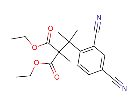 Molecular Structure of 123871-54-5 (diethyl (α,α-dimethyl-o,p-dicynobenzyl)methylmalonate)