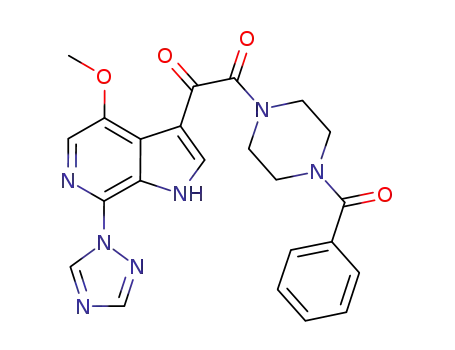 1-(4-benzoylpiperazin-1-yl)-2-(4-methoxy-7-(1H-1,2,4-triazol-1-yl)-1H-pyrrolo[2,3-c]pyridin-3-yl)ethane-1,2-dione