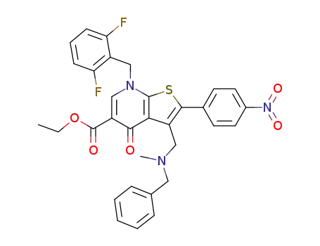 ethyl 3-(N-benzyl-N-methylaminomethyl)-7-(2,6-difluorobenzyl)-4,7-dihydro-2-(4-nitrophenyl)-4-oxothieno[2,3-b]pyridine-5-carboxylate