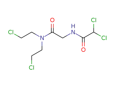 Molecular Structure of 1421-11-0 (N,N-bis(2-chloroethyl)-N~2~-(dichloroacetyl)glycinamide)