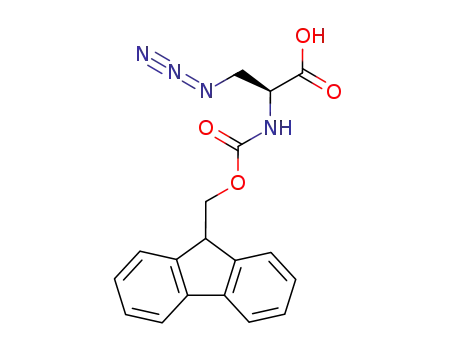 Molecular Structure of 684270-46-0 ((S)-2-(((9H-FLUOREN-9-YL)METHOXY)CARBONYLAMINO)-3-AZIDOPROPANOIC ACID)