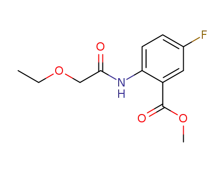 Molecular Structure of 777096-81-8 (methyl 2-[(ethoxyacetyl)amino]-5-fluorobenzoate)