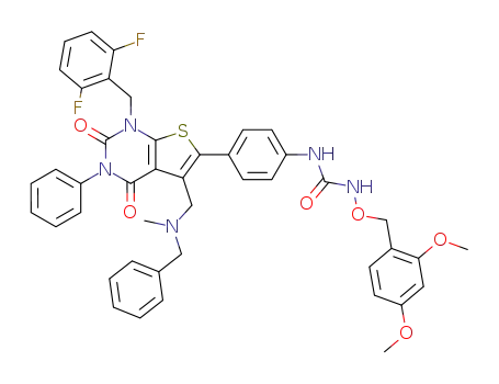 5-(N-benzyl-N-methylaminomethyl)-1-(2,6-difluorobenzyl)-6-[4-[3-(2,4-dimethoxybenzyloxy)ureido]phenyl]-3-phenylthieno[2,3-d]pyrimidine-2,4(1H,3H)-dione