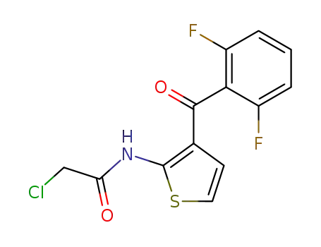 Molecular Structure of 40017-78-5 (2-Chloro-N-[3-(2,6-difluoro-benzoyl)-thiophen-2-yl]-acetamide)