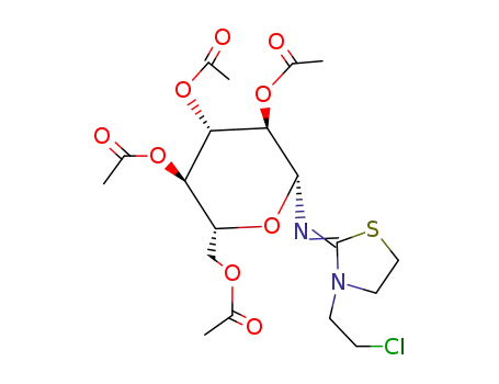 tetra-<i>O</i>-acetyl-<i>N</i>-[3-(2-chloro-ethyl)-thiazolidin-2-ylidene]-β-<i>D</i>-glucopyranosylamine
