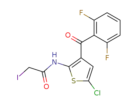 Molecular Structure of 40017-97-8 (N-[5-Chloro-3-(2,6-difluoro-benzoyl)-thiophen-2-yl]-2-iodo-acetamide)