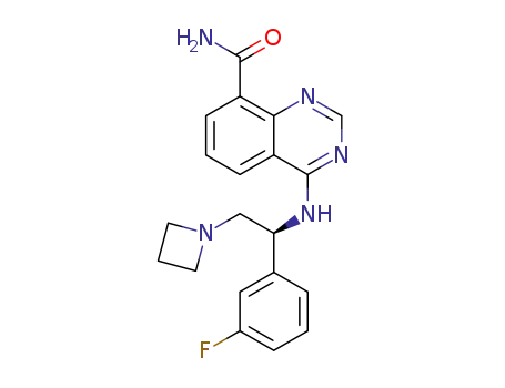 4-[(S)-2-azetidin-1-yl-1-(3-fluorophenyl)-ethylamino]-quinazoline-8-carboxamide
