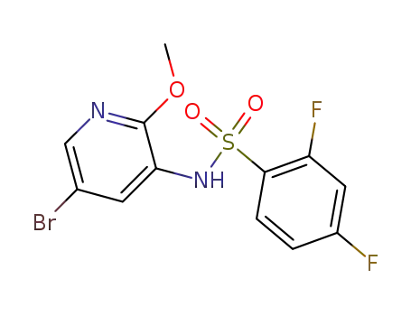 Molecular Structure of 1086063-46-8 (N-(5-bromo-2-methoxypyridin-3-yl)-2,4-difluorobenzenesulfonamide)