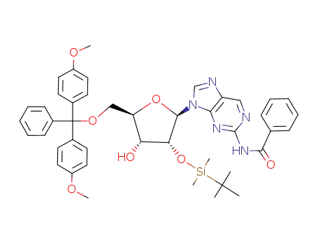N<sup>2</sup>-benzoyl-9-{5'-O-(4,4'-dimethoxytriphenylmethyl)-2'-O-[(tert-butyl)dimethylsilyl]-β-D-ribofuranosyl}-9H-purin-2-amine
