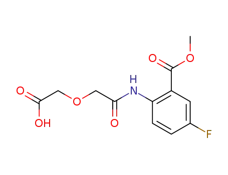 Molecular Structure of 1103930-03-5 ((2-{[4-fluoro-2-(methoxycarbonyl)phenyl]amino}-2-oxoethoxy)acetic acid)