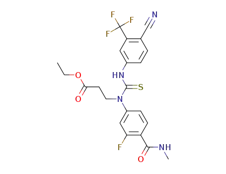 ethyl N-[4-(methylcarbamoyl)-3-fluorophenyl]-N-{[3-(trifluoromethyl)-4-cyanophenyl]thiocarbamoyl}-β-alaninate