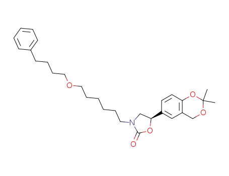 Molecular Structure of 590410-68-7 ((5R)-5-(2,2-dimethyl-4H-1,3-benzodioxin-6-yl)-3-[6-(4-phenylbutoxy)hexyl]-1,3-oxazolidin-2-one)