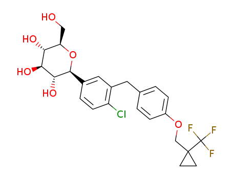 (2S,3R,4R,5S,6R)-2-(4-chloro-3-(4-((1-(trifluoromethyl)cyclopropyl)methoxy)benzyl)phenyl)-6-(hydroxymethyl)tetrahydro-2H-pyran-3,4,5-triol