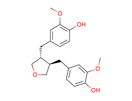 Molecular Structure of 29388-33-8 (Phenol,4,4'-[[(3R,4R)-tetrahydro-3,4-furandiyl]bis(methylene)]bis[2-methoxy-)