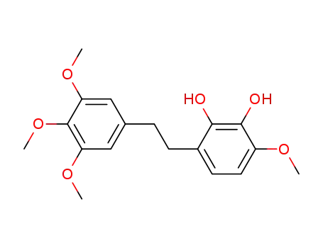 Molecular Structure of 109971-64-4 (3-methoxy-6-[2-(3,4,5-trimethoxyphenyl)ethyl]benzene-1,2-diol)