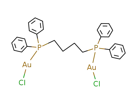 Molecular Structure of 63640-04-0 (1,4-bis(diphenylphosphino)butane digold(I) dichloride)