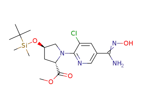 methyl (2S,4R)-4-(tert-butyldimethylsilyloxy)-1-(3-chloro-5-(N'-hydroxycarbamimidoyl)pyridin-2-yl)pyrrolidine-2-carboxylate