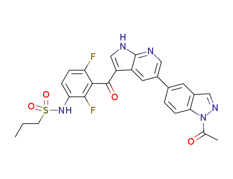 propane-1-sulfonic acid {3-[5-(1-acetyl-1H-indazol-5-yl)-1H-pyrrolo[2,3-b]pyridine-3-carbonyl]-2,4-difluoro-phenyl}-amide