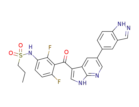 propane-1-sulfonic acid {2,4-difluoro-3-[5-(1H-indazol-5-yl)-1H-pyrrolo[2,3-b]pyridine-3-carbonyl]-phenyl}-amide