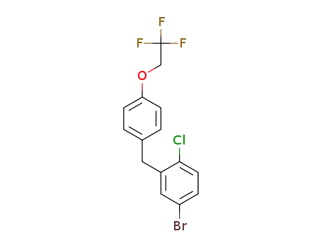 Molecular Structure of 1358581-01-7 (4-bromo-1-chloro-2-[[4-(2,2,2-trifluoroethoxy)phenyl]methyl]benzene)