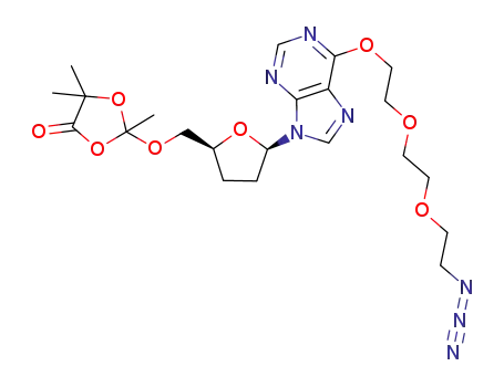 Inosine,
6-O-[2-[2-(2-azidoethoxy)ethoxy]ethyl]-2',3'-dideoxy-5'-O-(2,4,4-trimethyl
-5-oxo-1,3-dioxolan-2-yl)-