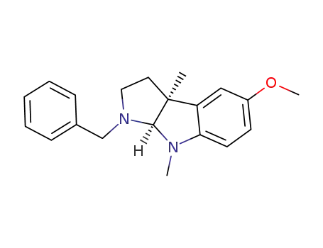 Molecular Structure of 116103-15-2 ((-)-(3aS)-1-benzyl-3a,8-dimethyl-1,2,3,3a,8,8a-hexahydro-5-methoxypyrrolo[2,3-b]indole)