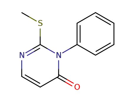 Molecular Structure of 89069-18-1 (2-(methylsulfanyl)-3-phenylpyrimidin-4(3H)-one)