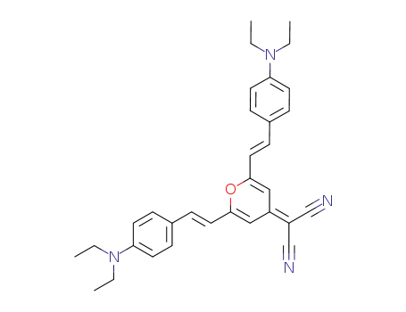 Molecular Structure of 1165800-68-9 ((2,6-bis((E)-4-diethylaminostyryl)-4H-pyran-4-ylidene)malononitrile)