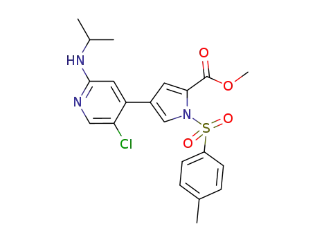 Molecular Structure of 869886-88-4 (4-(5-chloro-2-isopropylaminopyridin-4-yl)-1-(toluene-4-sulfonyl)-1H-pyrrole-2-carboxylic acid methyl ester)
