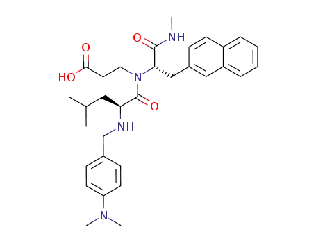 3-[[(S)-2-(4-Dimethylamino-benzylamino)-4-methyl-pentanoyl]-((S)-1-methylcarbamoyl-2-naphthalen-2-yl-ethyl)-amino]-propionic acid
