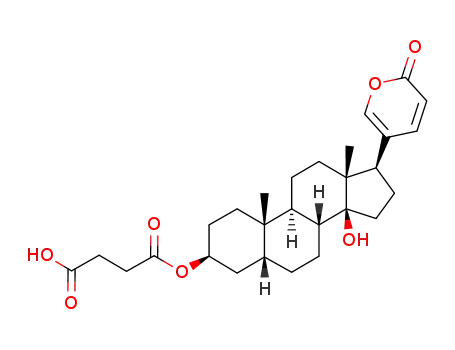 Molecular Structure of 60617-83-6 ((3beta,5beta,17xi)-3-[(3-carboxypropanoyl)oxy]-14-hydroxybufa-20,22-dienolide)