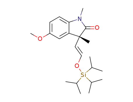 Molecular Structure of 153109-55-8 ((R)-5-Methoxy-1,3-dimethyl-3-((E)-2-triisopropylsilanyloxy-vinyl)-1,3-dihydro-indol-2-one)