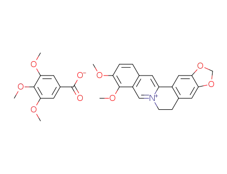 9,10-dimethoxy-5,6-dihydro-[1,3]dioxolo[4,5-<i>g</i>]isoquino[3,2-<i>a</i>]isoquinolinylium; 3,4,5-trimethoxy-benzoate