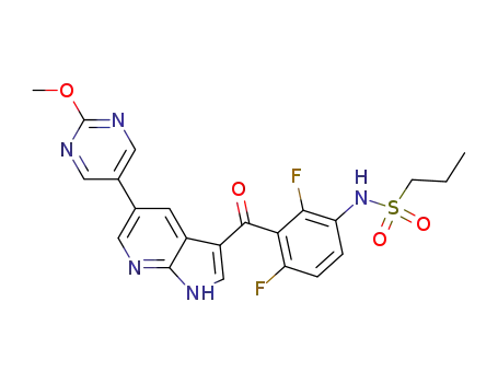 propane-1-sulfonic acid {2,4-difluoro-3-[5-(2-methoxy-pyrimidin-5-yl)-1H-pyrrolo[2,3-b]pyridine-3-carbonyl]phenylamide}