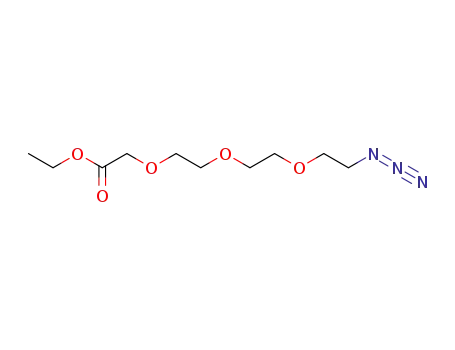 Molecular Structure of 118988-06-0 (Acetic acid, [2-[2-(2-azidoethoxy)ethoxy]ethoxy]-, ethyl ester)