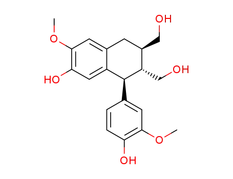 Molecular Structure of 5234-71-9 (2,3-Naphthalenedimethanol,
1,2,3,4-tetrahydro-7-hydroxy-1-(4-hydroxy-3-methoxyphenyl)-6-methoxy-)