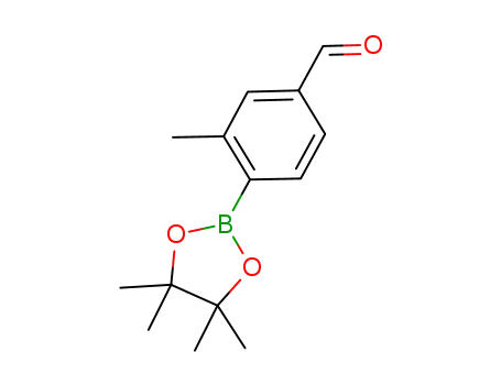 Molecular Structure of 1073354-66-1 (3-METHYL-4-(4,4,5,5-TETRAMETHYL-1,3,2-DIOXABOROLAN-2-YL)BENZALDEHYDE)