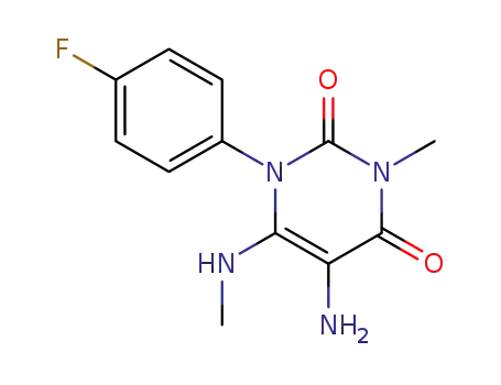2,4(1H,3H)-Pyrimidinedione,
5-amino-1-(4-fluorophenyl)-3-methyl-6-(methylamino)-