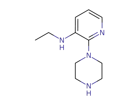 Molecular Structure of 111669-24-0 (3-(Ethylamino)-2-(1-piperazinyl)pyridine)