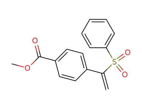 Molecular Structure of 880348-64-1 (Benzoic acid, 4-[1-(phenylsulfonyl)ethenyl]-, methyl ester)