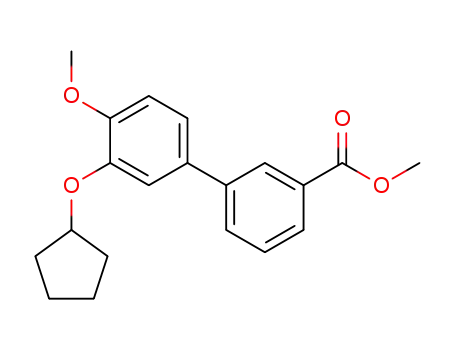 Molecular Structure of 159612-90-5 (3'-Cyclopentyloxy-4'-methoxy-biphenyl-3-carboxylic acid methyl ester)