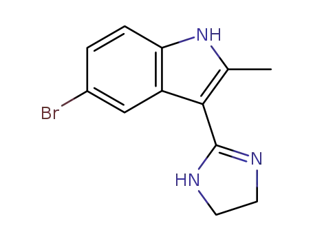 Molecular Structure of 227801-59-4 (5-Bromo-3-(4,5-dihydroimidazol-2-yl)-2-methyl-1H-indole)