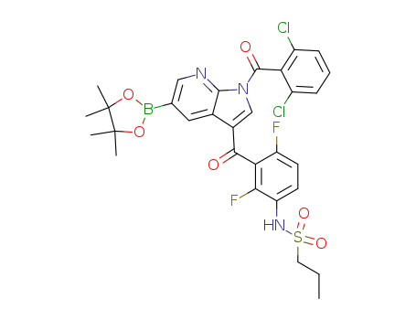 N-(3-(1-(2,6-dichlorobenzoyl)-5-(4,4,5,5-tetramethyl-1,3,2-dioxaborolan-2-yl)-1H-pyrrolo[2,3-b]pyridine-3-carbonyl)-2,4-difluorophenyl)propane-1-sulfonamide