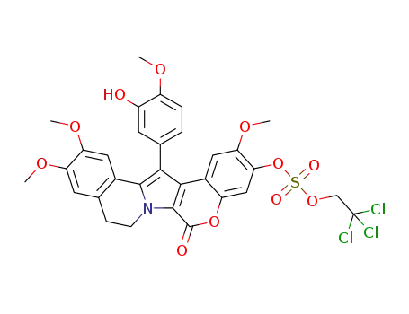 8,9-dihydro-14-(3-hydroxy-4-methoxyphenyl)-2,11,12-trimethoxy-6-oxo-6H-[1]benzopyrano[4',3':4,5]pyrrolo[2,1-a]isoquinolin-3-yl 2,2,2-trichloroethyl sulfate