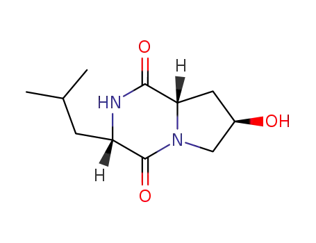 Molecular Structure of 115006-86-5 (Cyclo(L-Leu-trans-4-hydroxy-L-Pro))
