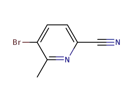 Molecular Structure of 1173897-86-3 (5-Bromo-6-methyl-2-pyridinecarbonitrile)