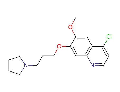 Molecular Structure of 733724-68-0 (4-chloro-6-methoxy-7-(3-(pyrrolidin-1-yl)propoxy)quinoline)